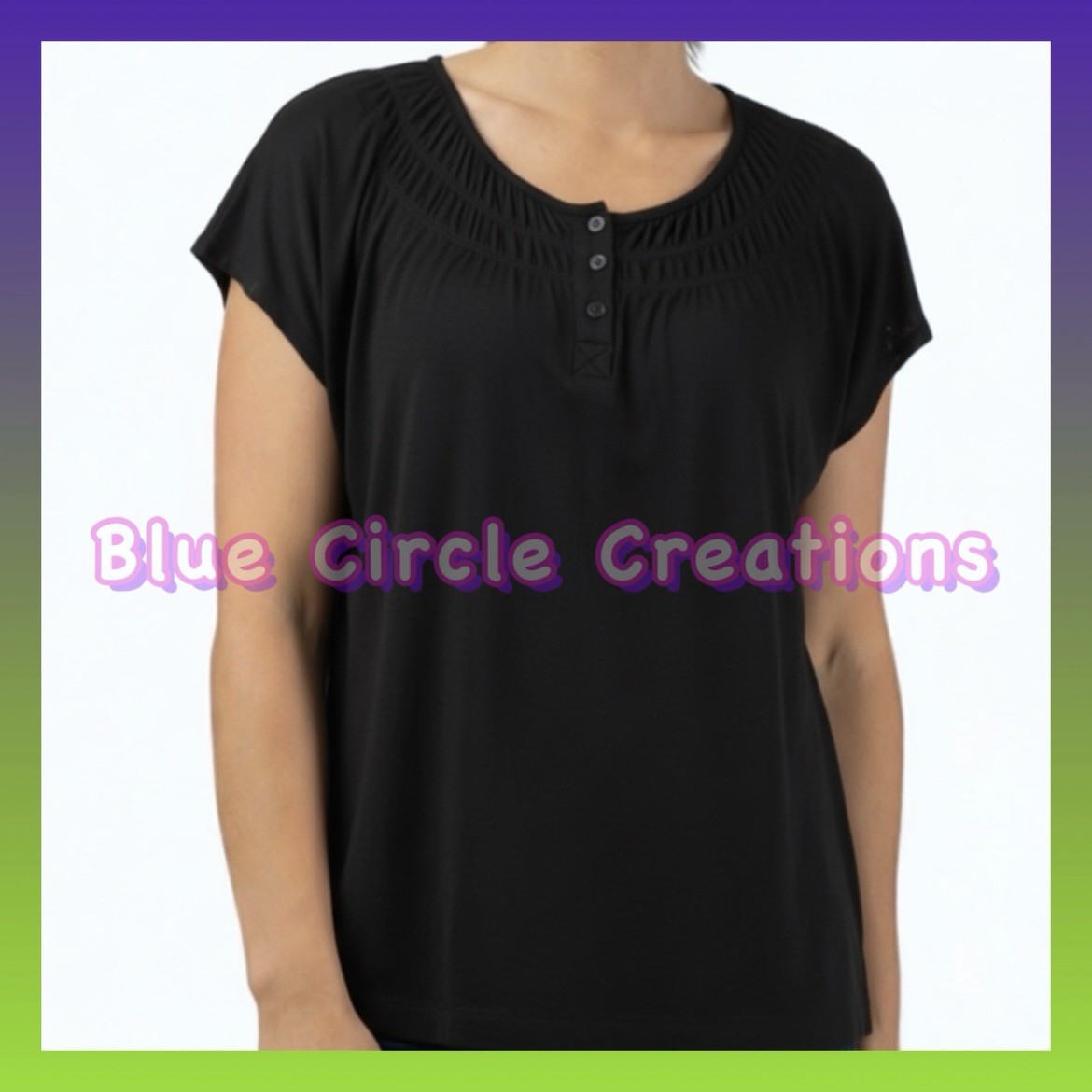 Liz Claiborne Vintage Black Short Sleeve Top - Size M