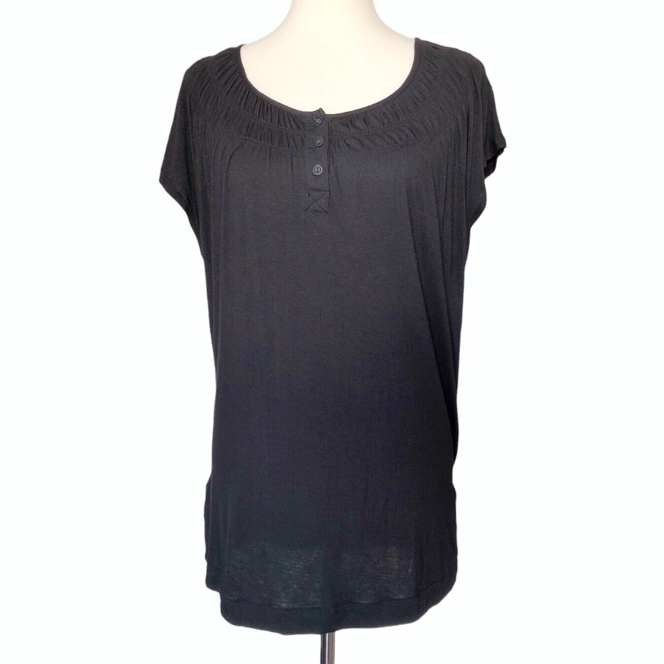 Liz Claiborne Vintage Black Short Sleeve Top - Size M - photo 2