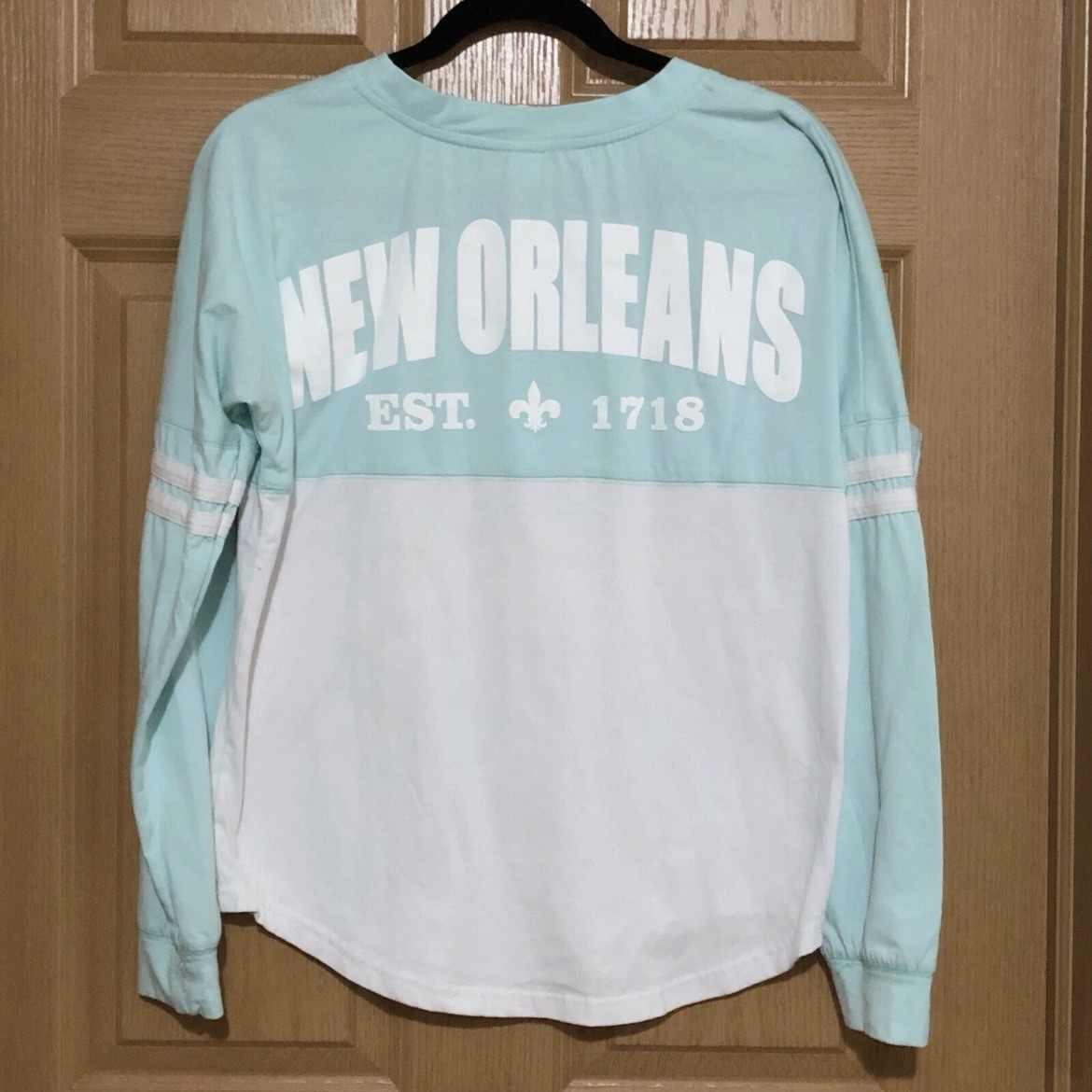 New Orleans Souvenir T-shirt Mint/White Long Sleeves Size Medium - photo 3