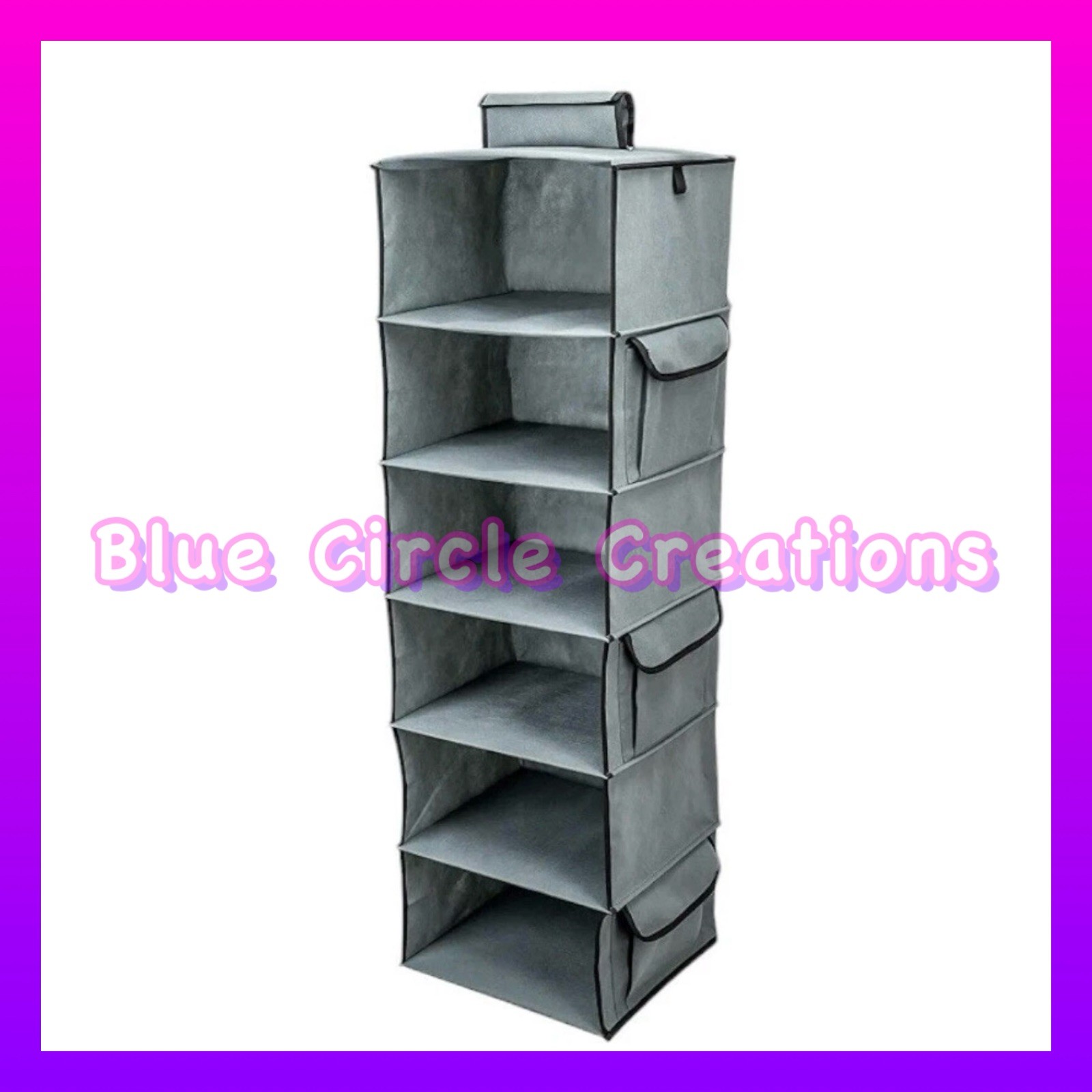 SMIRLY Hanging Closet Organizer - 6 Tier Shelves, 3 Side Pockets