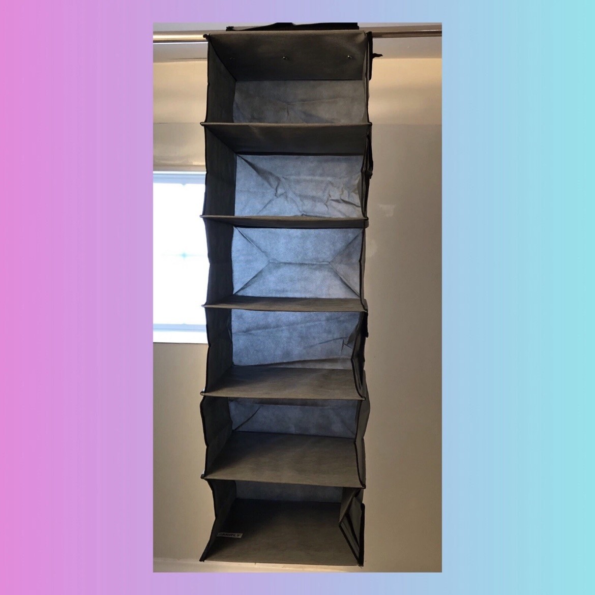 SMIRLY Hanging Closet Organizer - 6 Tier Shelves, 3 Side Pockets - photo 2