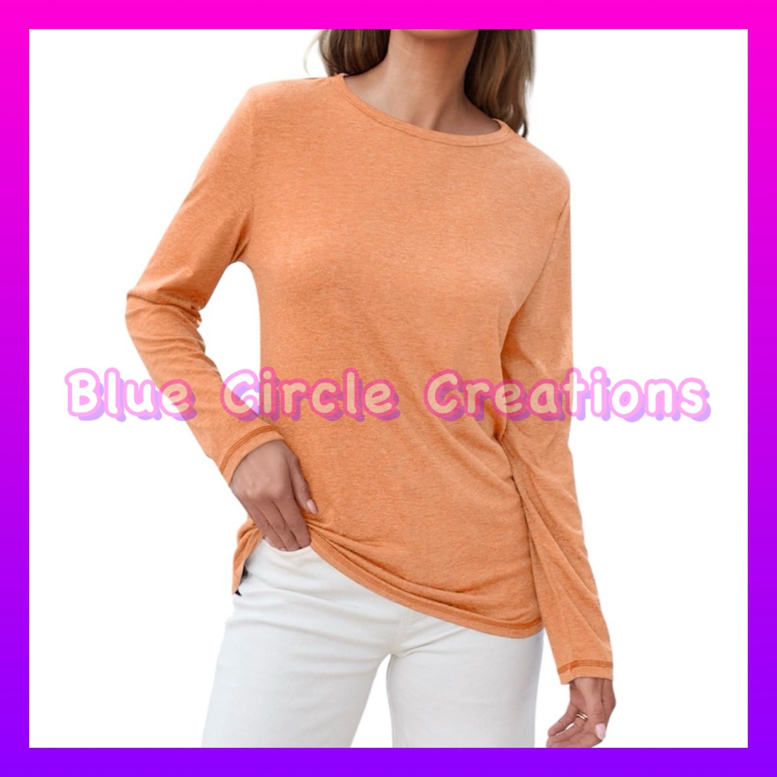 Automet Orange Long Sleeve Crewneck Top - Size M