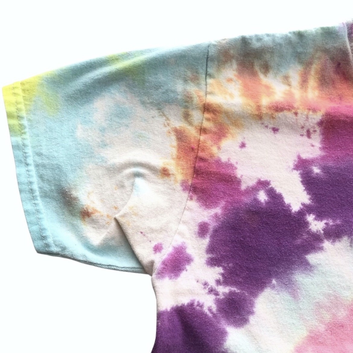 Gildan Tie Dye Cotton Tee Short Sleeve Pink Purple White Yellow - photo 3
