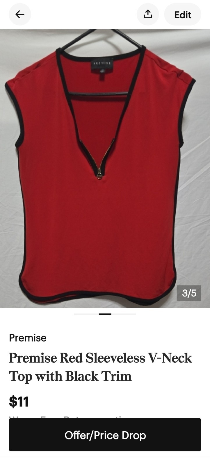 Premise Red/Blk Top