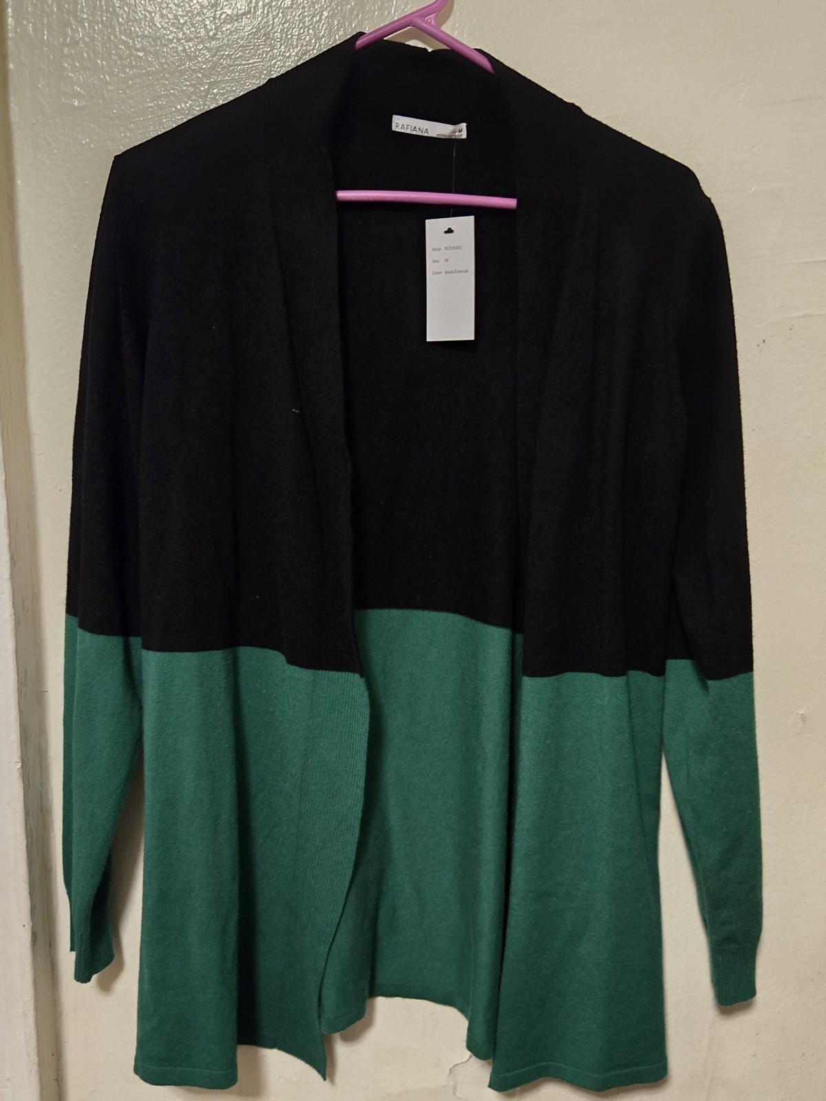 Green/Blk Open Cardigan-Duster