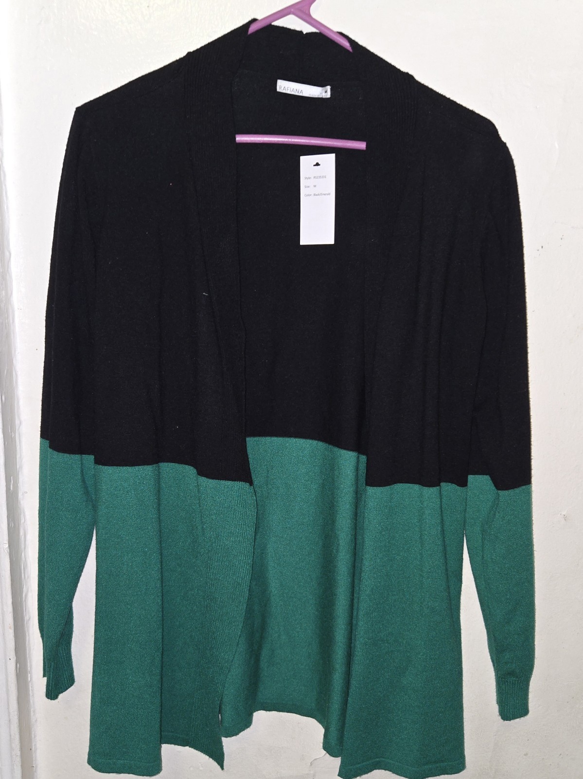 Green/Blk Open Cardigan-Duster - photo 3