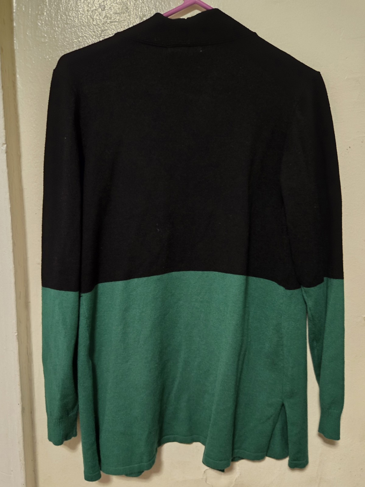Green/Blk Open Cardigan-Duster - photo 4