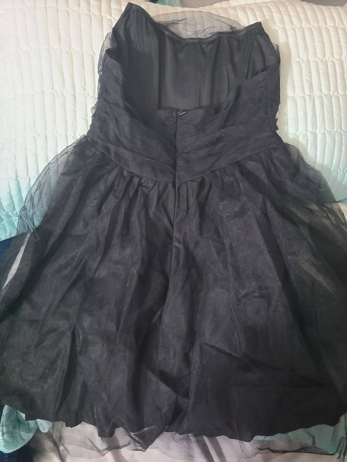 SheIn Black Strapless Tulle Dress - Size L