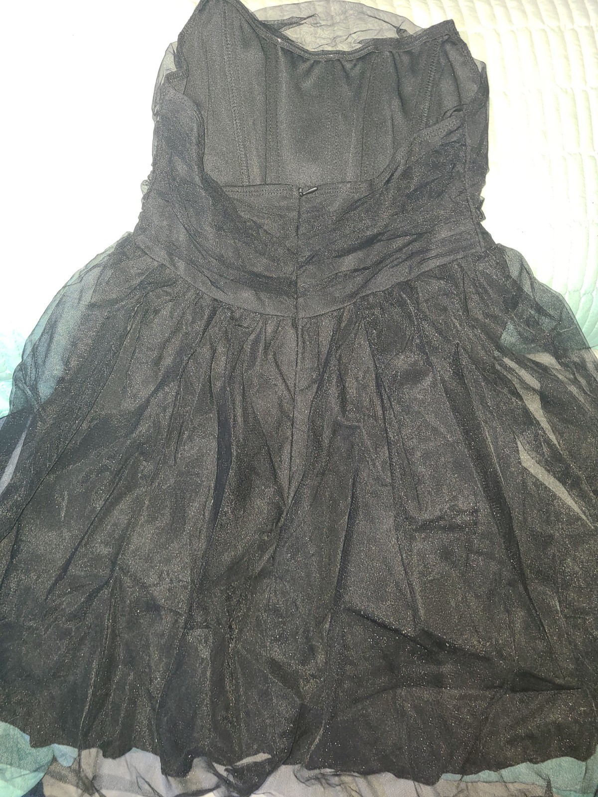 SheIn Black Strapless Tulle Dress - Size L - photo 2
