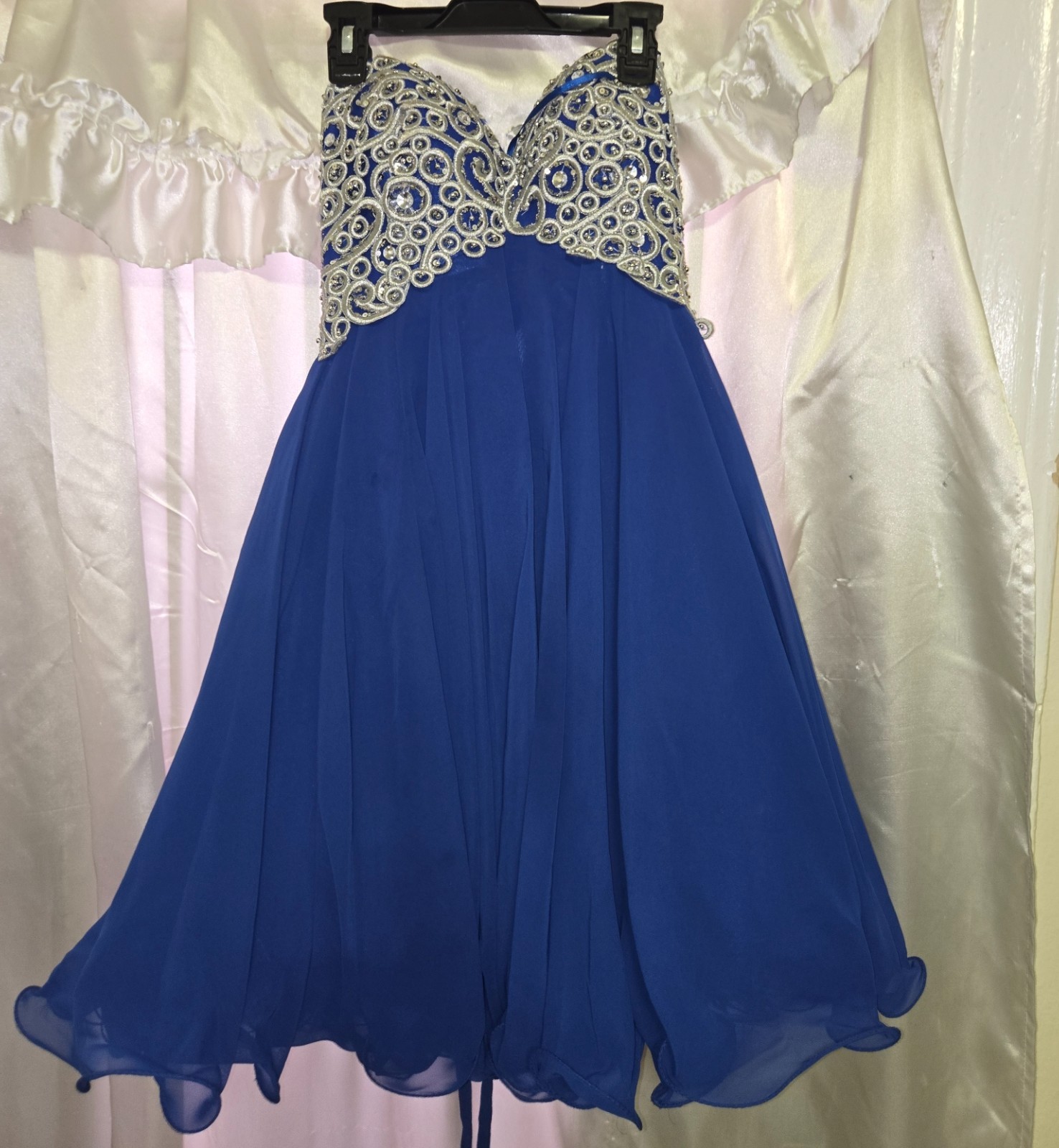 Blue Sweetheart Strapless Prom Dress