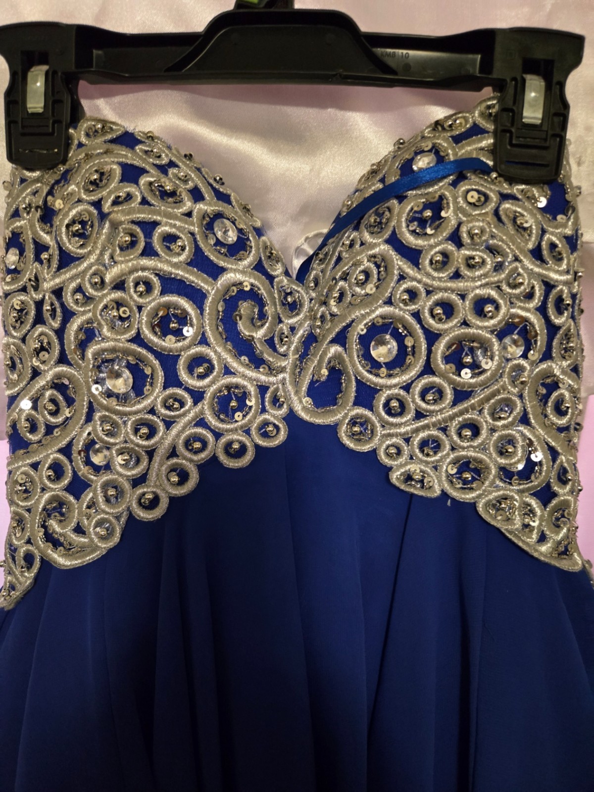 Blue Sweetheart Strapless Prom Dress - photo 3