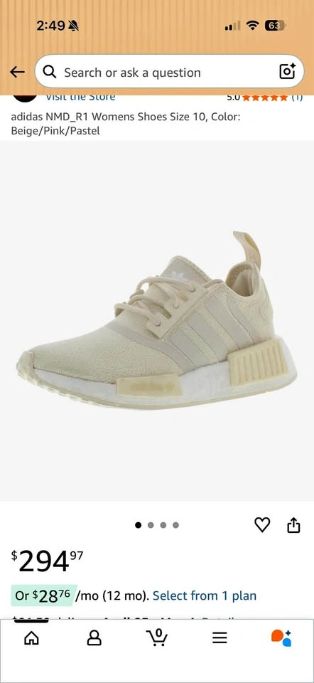 adidas NMD_R1 Womens Shoes Size 7.5, Beige/Purple