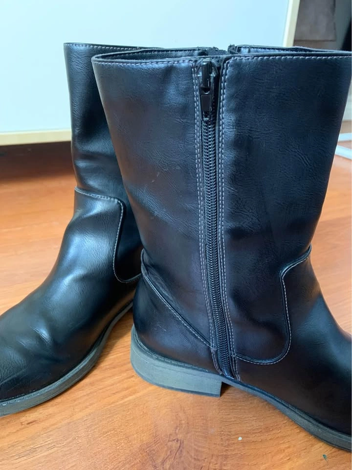 Dr. Scholl's Black Leather Mid-Calf Boots - Size 7 - photo 3