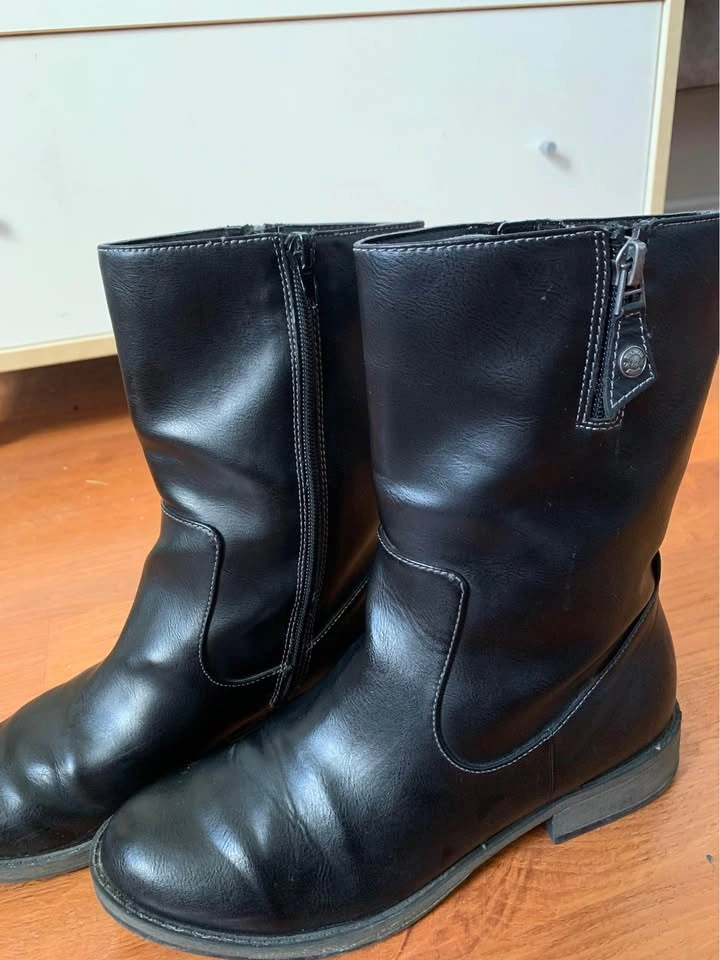 Dr. Scholl's Black Leather Mid-Calf Boots - Size 7 - photo 4