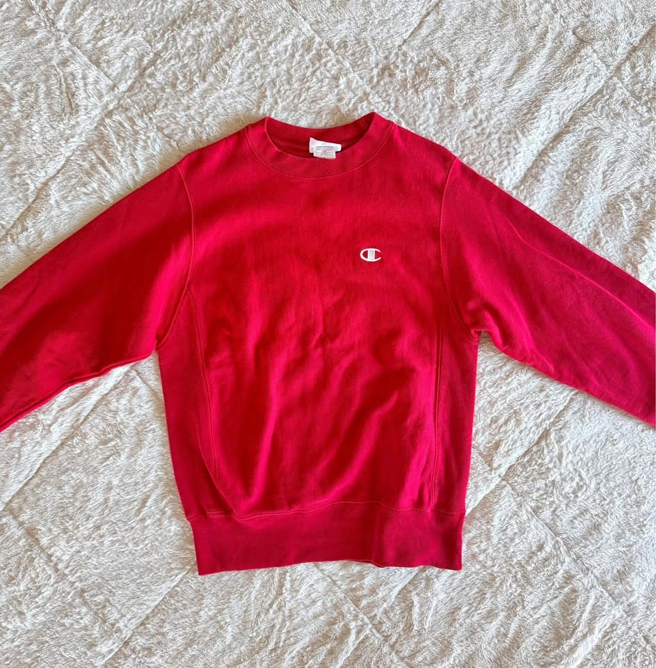 Vintage Style Red Champion Reverse Crewneck