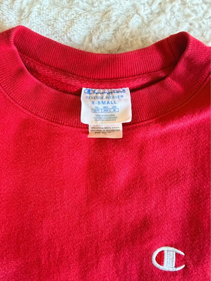 Vintage Style Red Champion Reverse Crewneck - photo 2