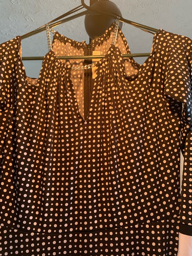 Michael Kors Dress - Black & White Polka Dot - Size Medium - photo 2