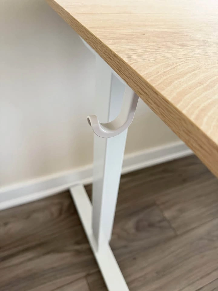 Height Adjustable Desk w/ Hooks – Minimalist Wood Top – Great Co - photo 3