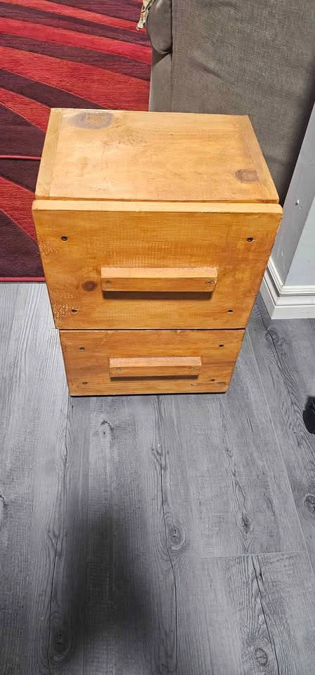 Handmade 2-Drawer Wooden Nightstand - photo 2