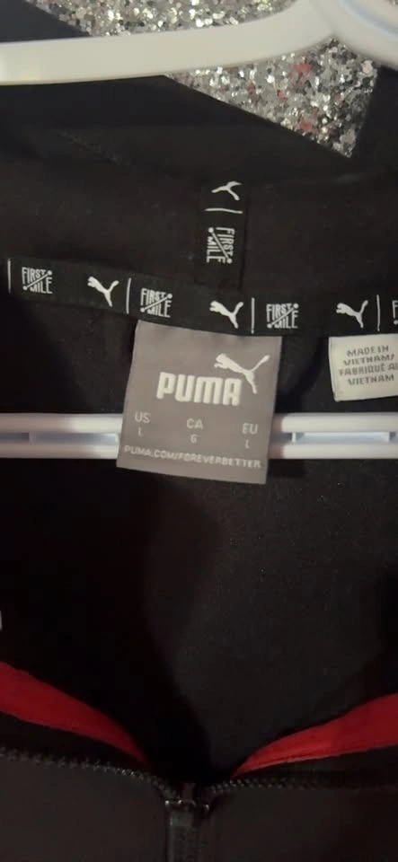 Puma Jacket, Black and Red, Zip Up - photo 3