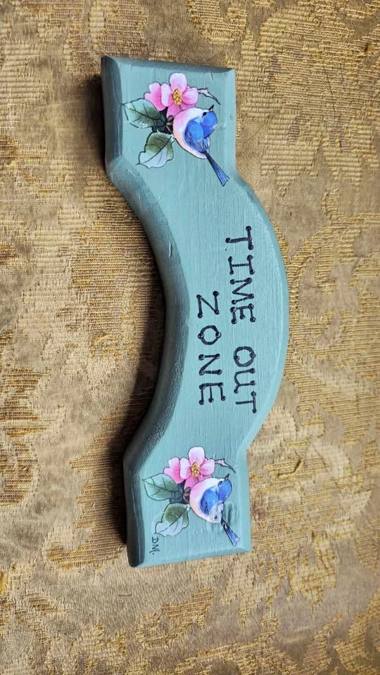 Hand Painted Time Out Zone Wooden Sign