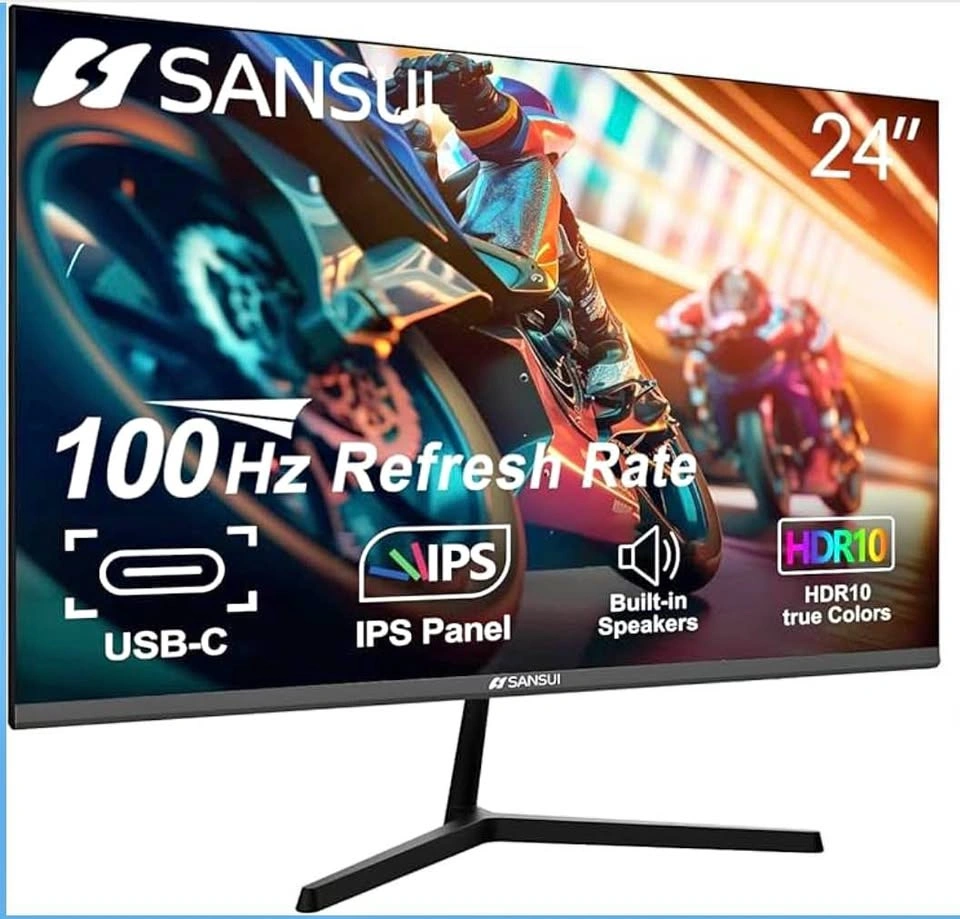 24” SANSUI 100Hz IPS Monitor – USB-C / HDMI / DP
