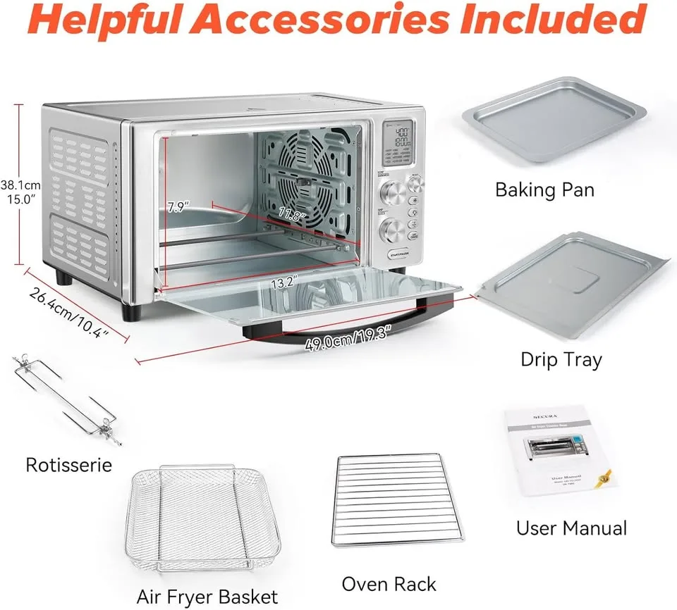 Secura Air Fryer 12-in-1 Smart Oven - 23 QT - New image indicator(2)