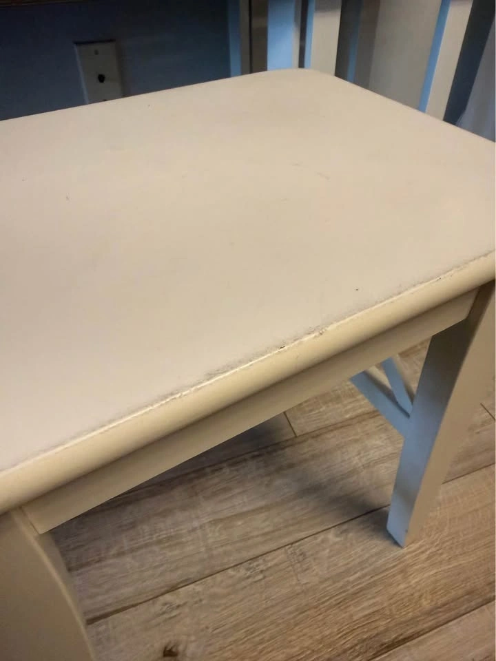Cream Vanity Wooden Stool - photo 5