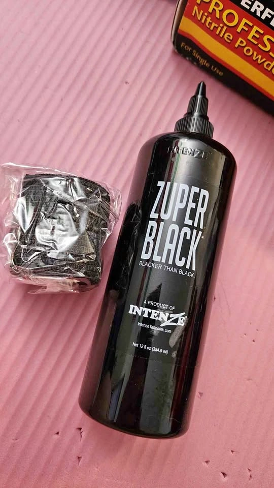 Intenze Zuper Black Tattoo Ink (12oz) + Grip Wrap Bonus