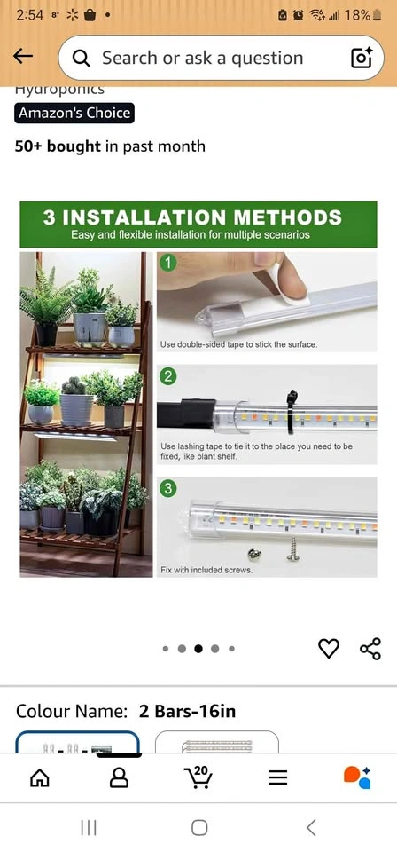 Grow lights for indoor plants pack of 2 strips