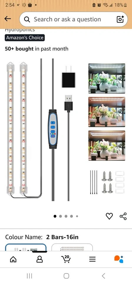 Grow lights for indoor plants pack of 2 strips - photo 2