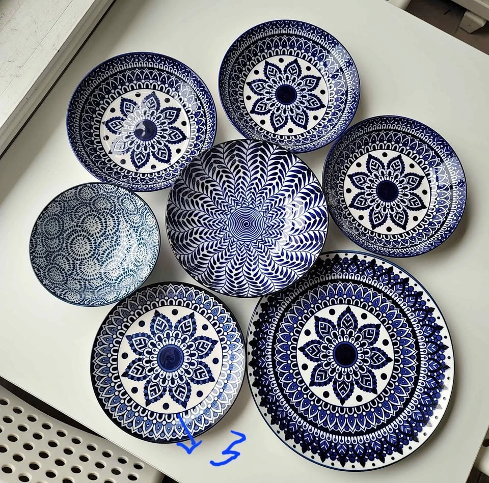 Collection of Blue Dinnerware / Plates / Bowls