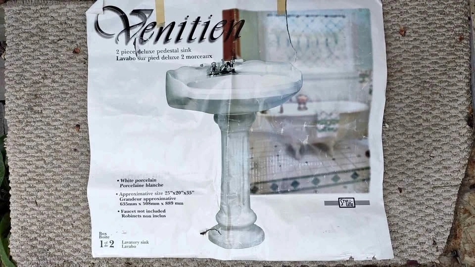 White Porcelain 2 Piece Pedestal Sink