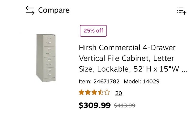 4 Drawer Filing Cabinet with Lock and Key - photo 2