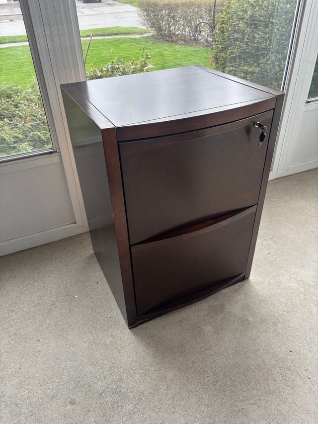 Small filing cabinet— 2 drawers with locking drawer with 2 keys