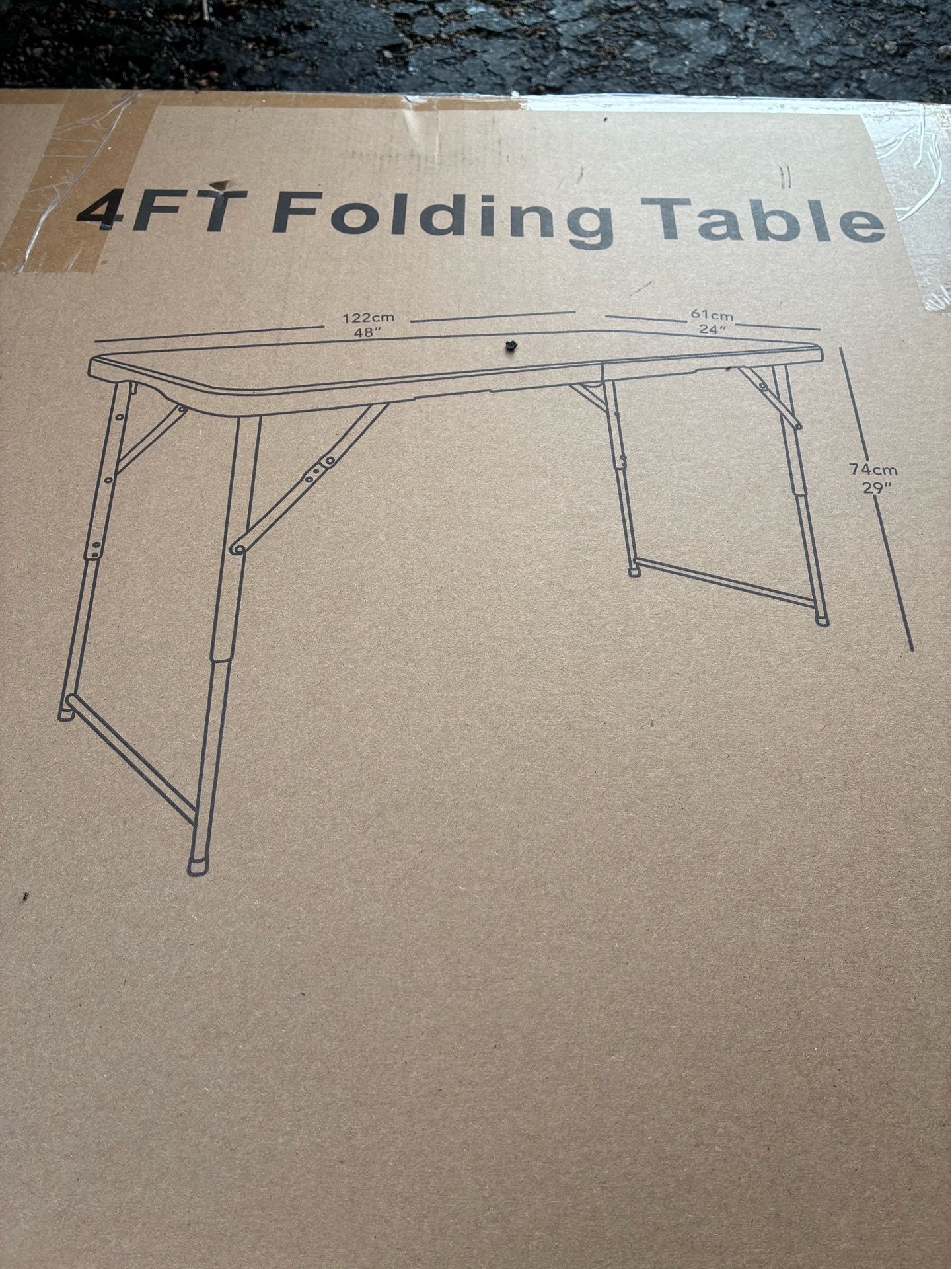 White 4 ft Folding Table - photo 3