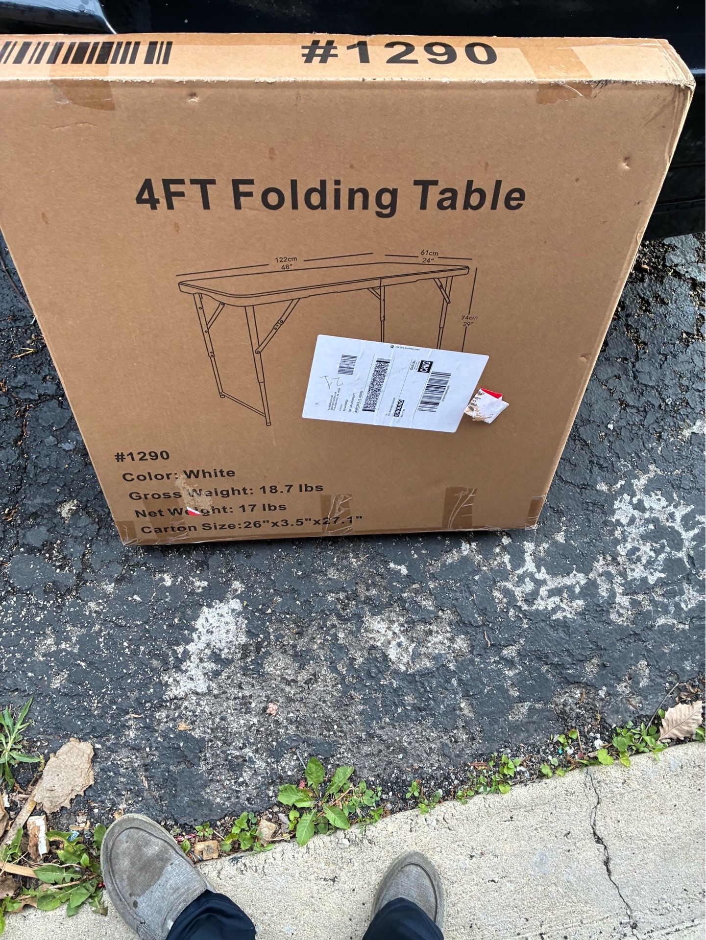 White 4 ft Folding Table - photo 4