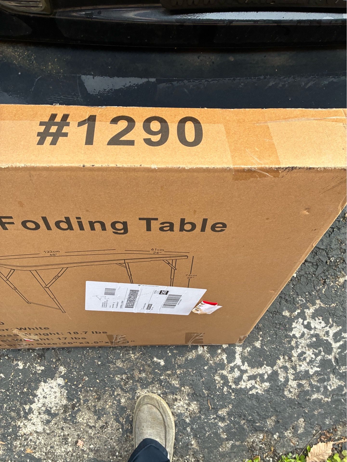 White 4 ft Folding Table - photo 5
