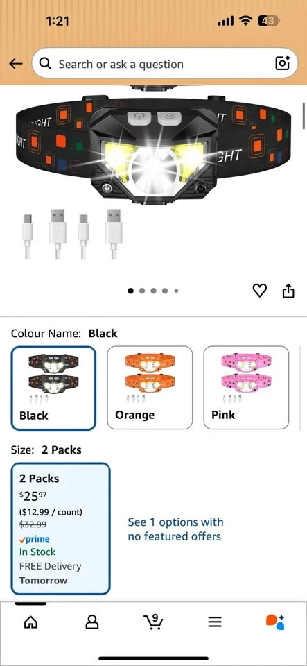 LHKNL Headlamp Pack of Two