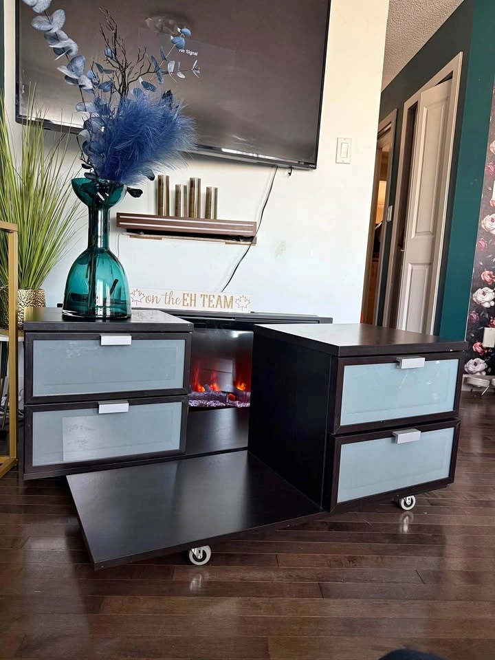 Pair of Dark Wood Nightstands