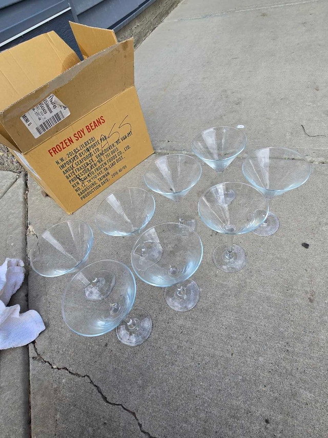 8 Martini Glasses