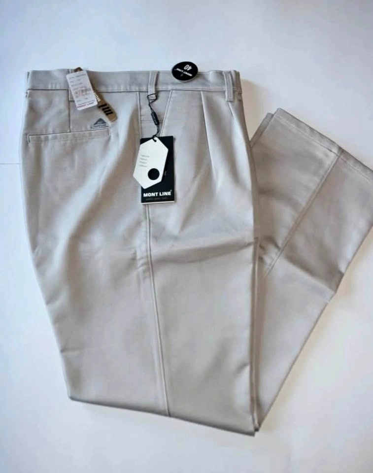 Men's Formal Pants - Mont Line - Light Beige - Size 40