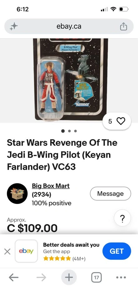 Star Wars Revenge Of The Jedi B-Wing Pilot (Keyan Farlander) VC6 - photo 3
