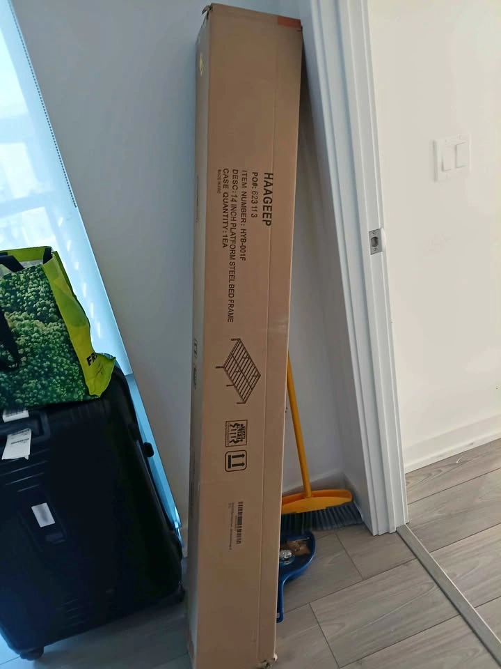 Full Size HAAGEEP Bed Frame + IKEA Mattress