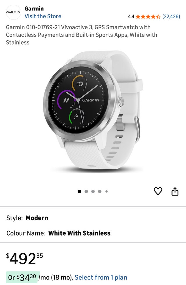 Garmin Vivoactive 3 GPS Smart Watch