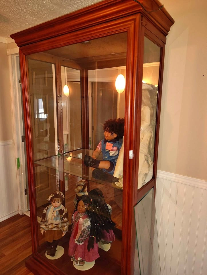 Glass Cabinet with Sliding Door