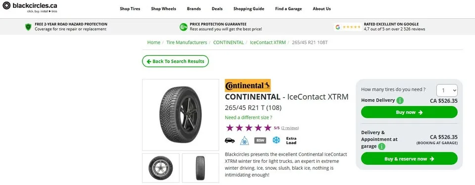 265/45/21 Continental IceContact XTRM 95% tread image indicator(2)