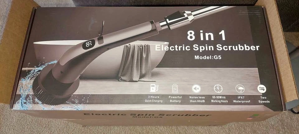 Waterproof Electric Spin Scrubber with Handle