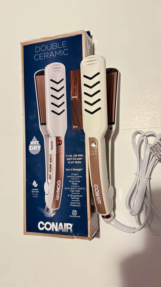 Conair Double Ceramic Wet-to-Dry Flat Iron 1.5 inch