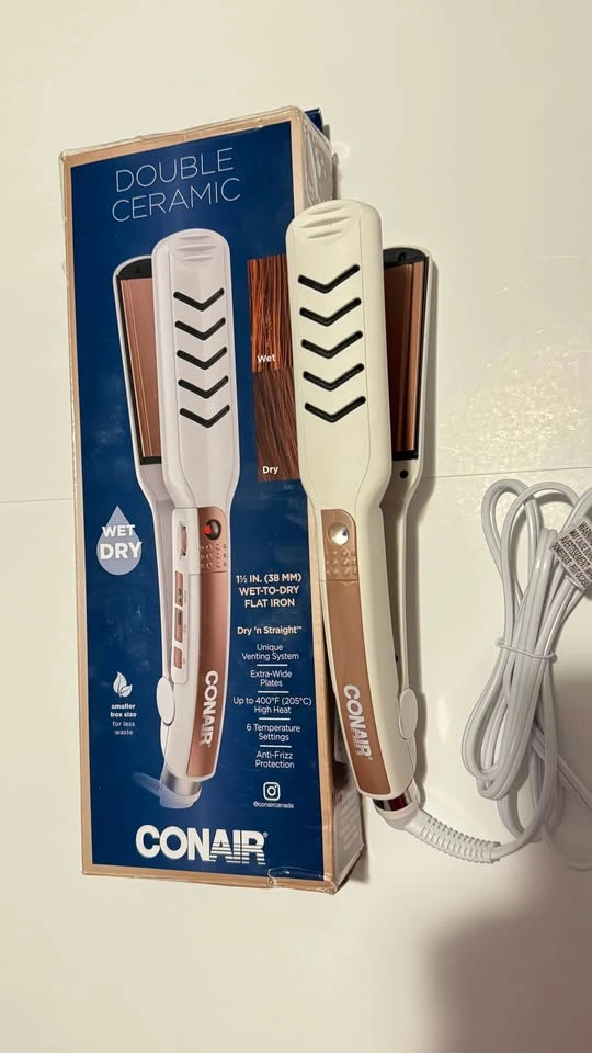 Conair Double Ceramic Wet-to-Dry Flat Iron 1.5 inch - photo 2